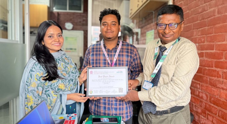 ব্রেন স্টিমুলেশন গবেষণায় আন্তর্জাতিক স্বীকৃতি, IEEE Best Paper Award পেলেন জাবিপ্রবির তানভীর